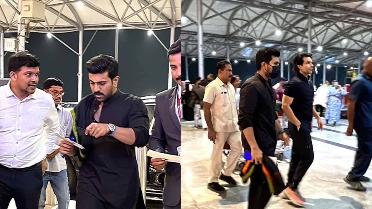 Oscars 2023: RRR actor Ram Charan off to Los Angeles to attend awards ceremony. See pics Oscars 2023: RRR actor Ram Charan off to Los Angeles to attend awards ceremony. See pics