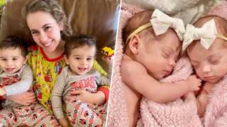 Couple welcomes set of rare 'MoMo' twins in US