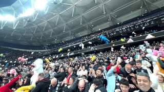 WATCH: Besiktas fans throw thousands of toys on the pitch for children affected by earthquake in Turkey