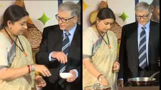 Union Minister Smriti Irani teaches Bill Gates how to cook 'superfood khichdi' at Gates Foundation event