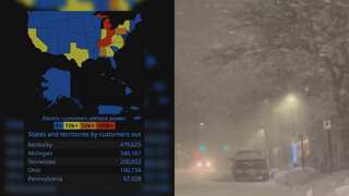 More than million across US left without power as storm batters the nation's south; at least 10 reported dead