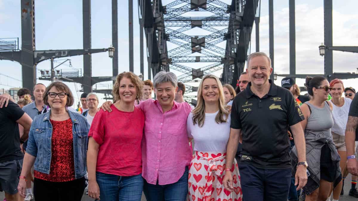 Australian PM Anthony Albanese joins the march