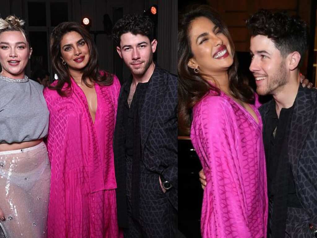 In pics: Priyanka Chopra and Nick Jonas stun at Paris Fashion Week, pose with Florence Pugh