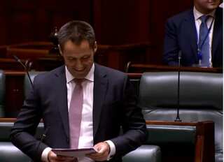 Australian MP Nathan Lambert proposes to partner in Parliament. Watch