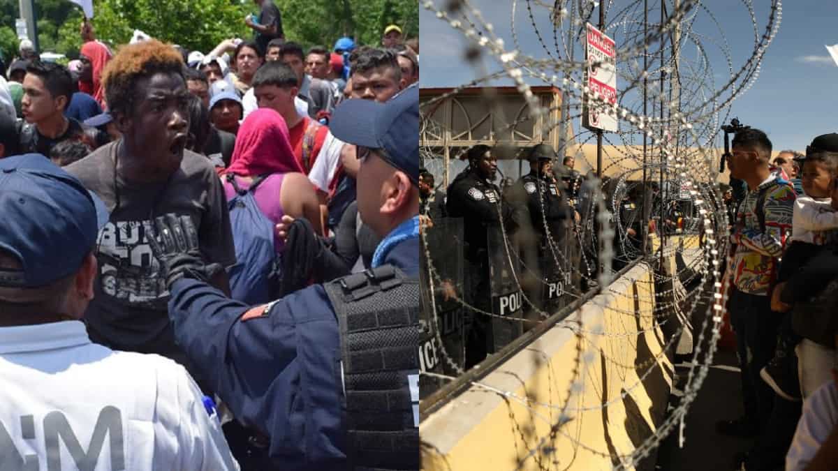 Hundreds of migrants attempt to force their way into USA at the Mexico ...