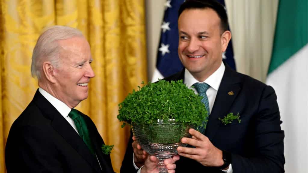Biden jokes he’s ‘really not Irish’ as he marks St Patrick’s Day with Irish PM