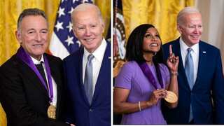 Bruce Springsteen, Mindy Kaling receive honorary medals from President Biden