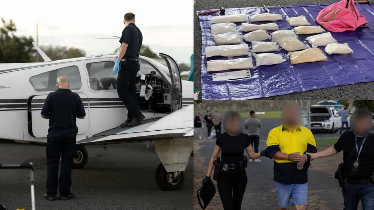 'Black flight' smugglers caught with 52 kg methamphetamine on remote Australian airstrip 'Black flight' smugglers caught with 52 kg methamphetamine on remote Australian airstrip