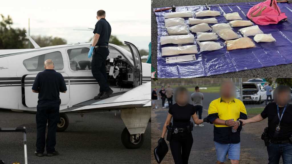 'Black flight' smugglers caught with 52 kg methamphetamine on remote Australian airstrip