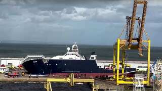Ship topples at Edinburgh dockyard, several people being treated for injuries