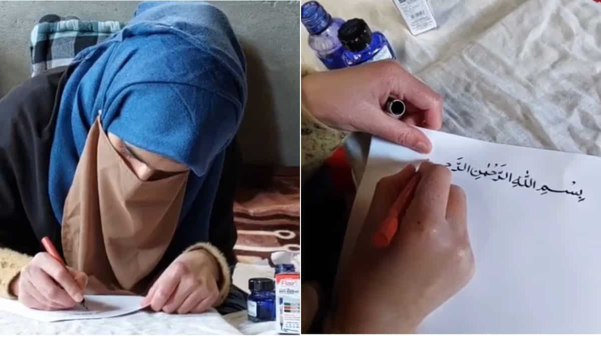 Fond of calligraphy, young Kashmiri girl memorises holy Quran, writes it by hand in four months Fond of calligraphy, young Kashmiri girl memorises holy Quran, writes it by hand in four months