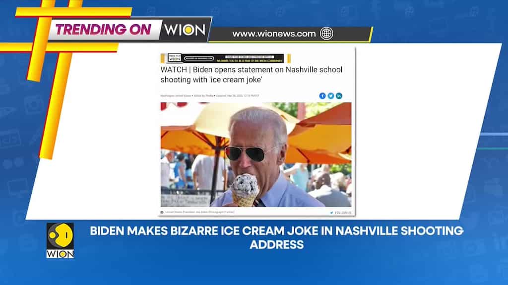 Biden makes bizarre ice cream joke in Nashville shooting address | Trending on WION