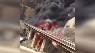 Bus carrying pilgrims crashes, bursts into flames in Saudi Arabia, killing 20