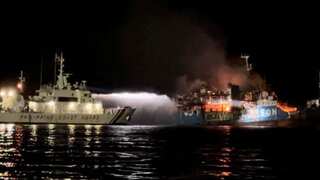 At least 31 dead after Philippine passenger ferry with over 230 onboard catches fire