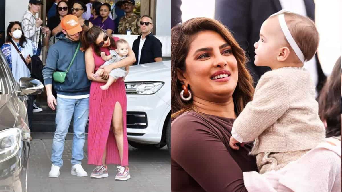 Priyanka Chopra arrives in Mumbai for the first time with baby Malti - see airport pics Priyanka Chopra arrives in Mumbai for the first time with baby Malti - see airport pics