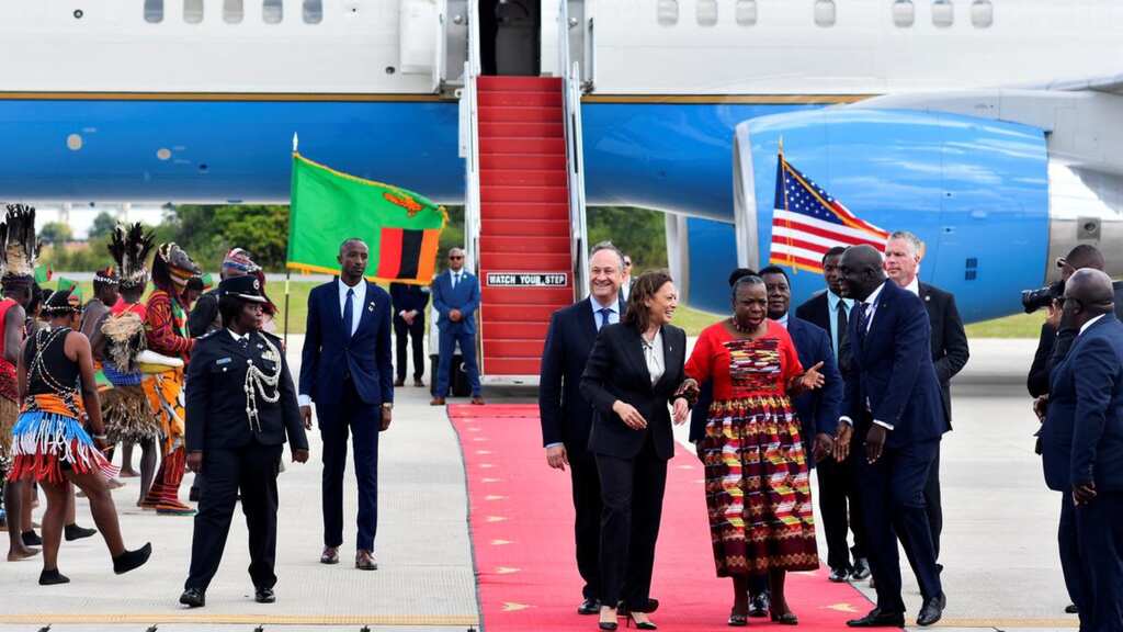 US Vice President Kamala Harris visits family home in Lusaka during Zambia trip
