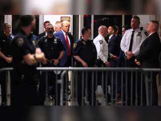First images of Trump’s historic arrest emerge as former president pleads ‘not guilty’