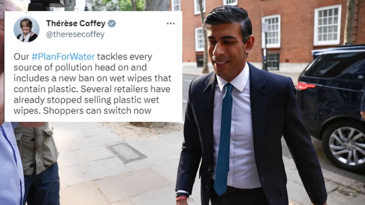 Rishi Sunak's 'Plan for Water' to ban plastic wet wipes in Britain Rishi Sunak's 'Plan for Water' to ban plastic wet wipes in Britain