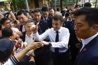 Watch | French President Macron gets rockstar welcome at top Chinese university, mobbed by students