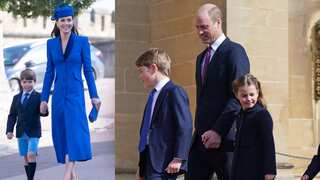 William and Kate's little Prince Louis makes his Easter Sunday church debut - see pics