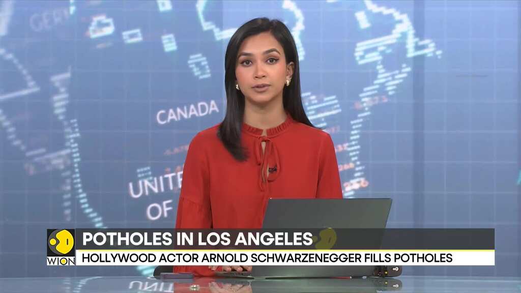 Arnold Schwarzenegger repairs potholes on Los Angeles, says, 'you have to do it yourself'
