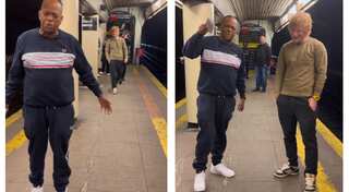 Watch: Ed Sheeran surprises subway singer, gifts him concert tickets
