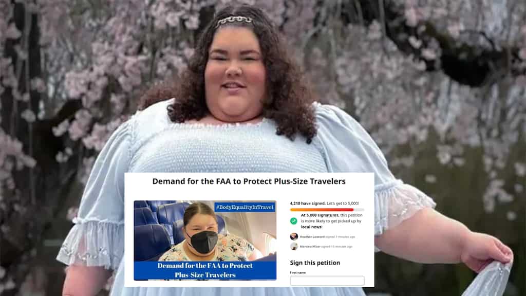 Plus-sized influencer starts petition for free and extra seats on airlines