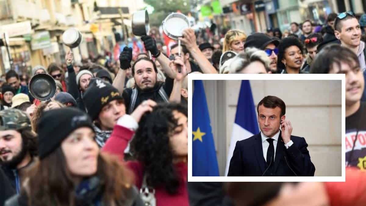 Macron defends pension reforms as opposition asks people to bang pots and pans