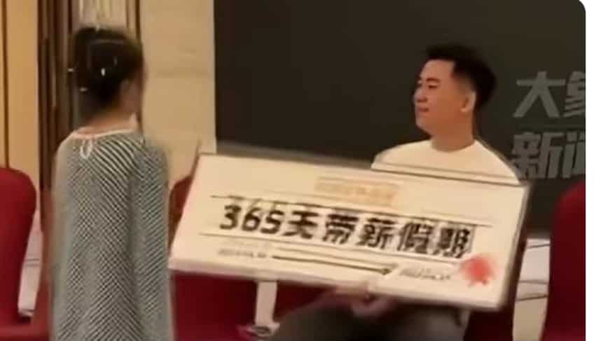 Internet expresses shock as Chinese man wins 365 days of paid leave in office lottery