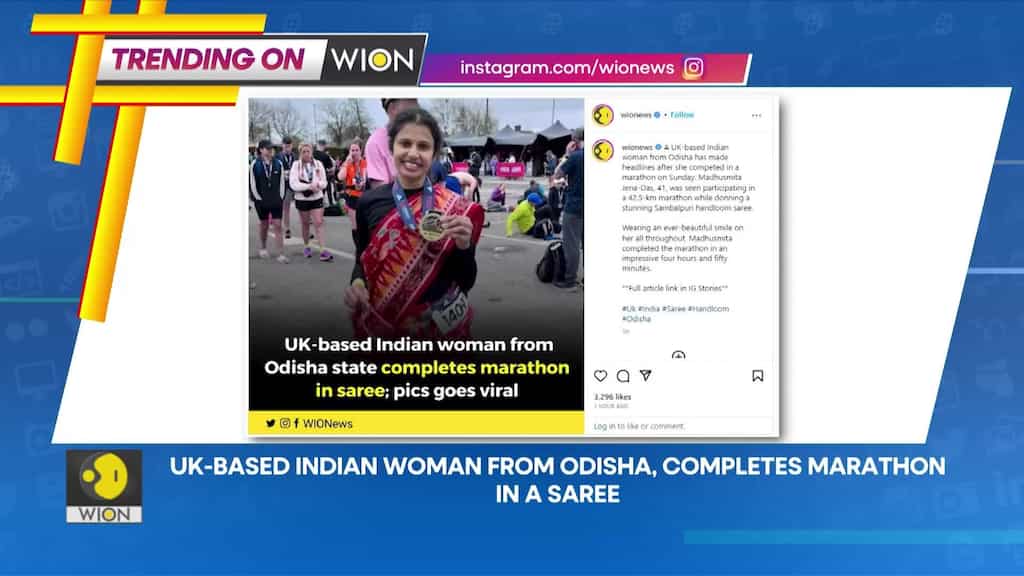 Woman From Odisha runs 42.5 KM In UK marathon wearing a sari