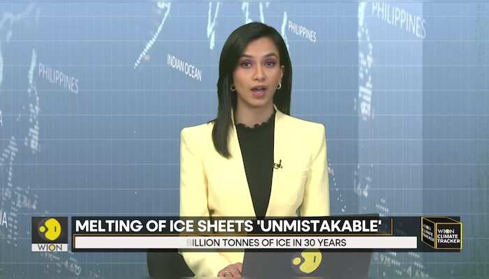 Sea levels rising due to loss of mass from glaciers melting in the poles