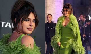 Priyanka Chopra looked glamorous in a green fur Valentino dress, see pics