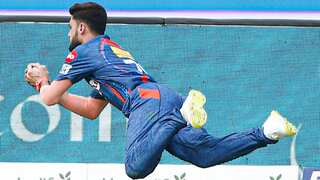 IPL 2023: LSG's Naveen-ul-Haq takes sensational diving catch to dismiss GT's Abhinav Manohar - WATCH