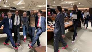 WATCH | Canada: Male politicians walk in pink heels to raise awareness on violence against women