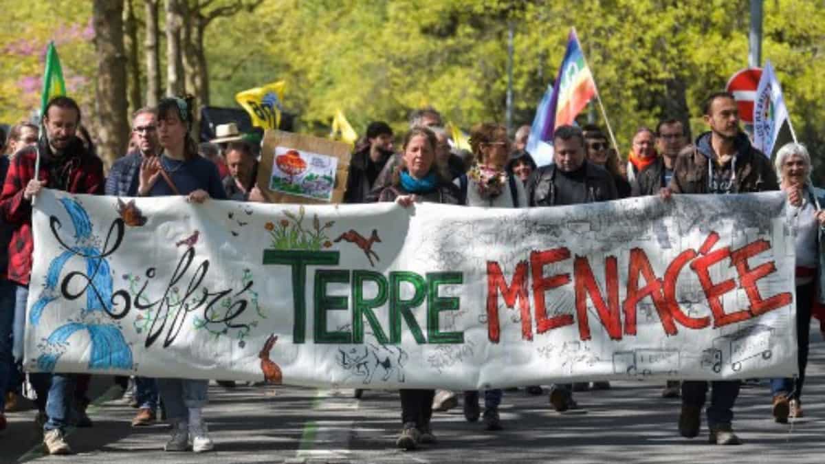 Protest against French company in Rennes