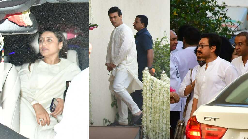 Salman Khan, Karan Johar, and other celebrities arrive at the prayer meet of Pamela Chopra