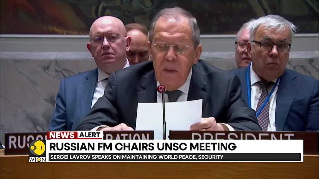 Russia's Foreign Minister Sergey Lavrov chairs UNSC meeting, speaks on maintaining world peace
