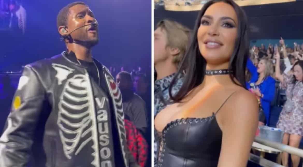 Kim Kardashian spotted enjoying Usher's concert with friends on her birthday