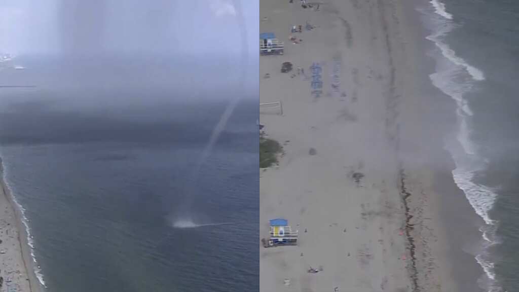 Video captures the moment 'waterspout' touches down on Hollywood Beach. Watch!