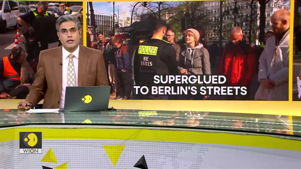 Climate activists superglue themselves to Berlin's streets