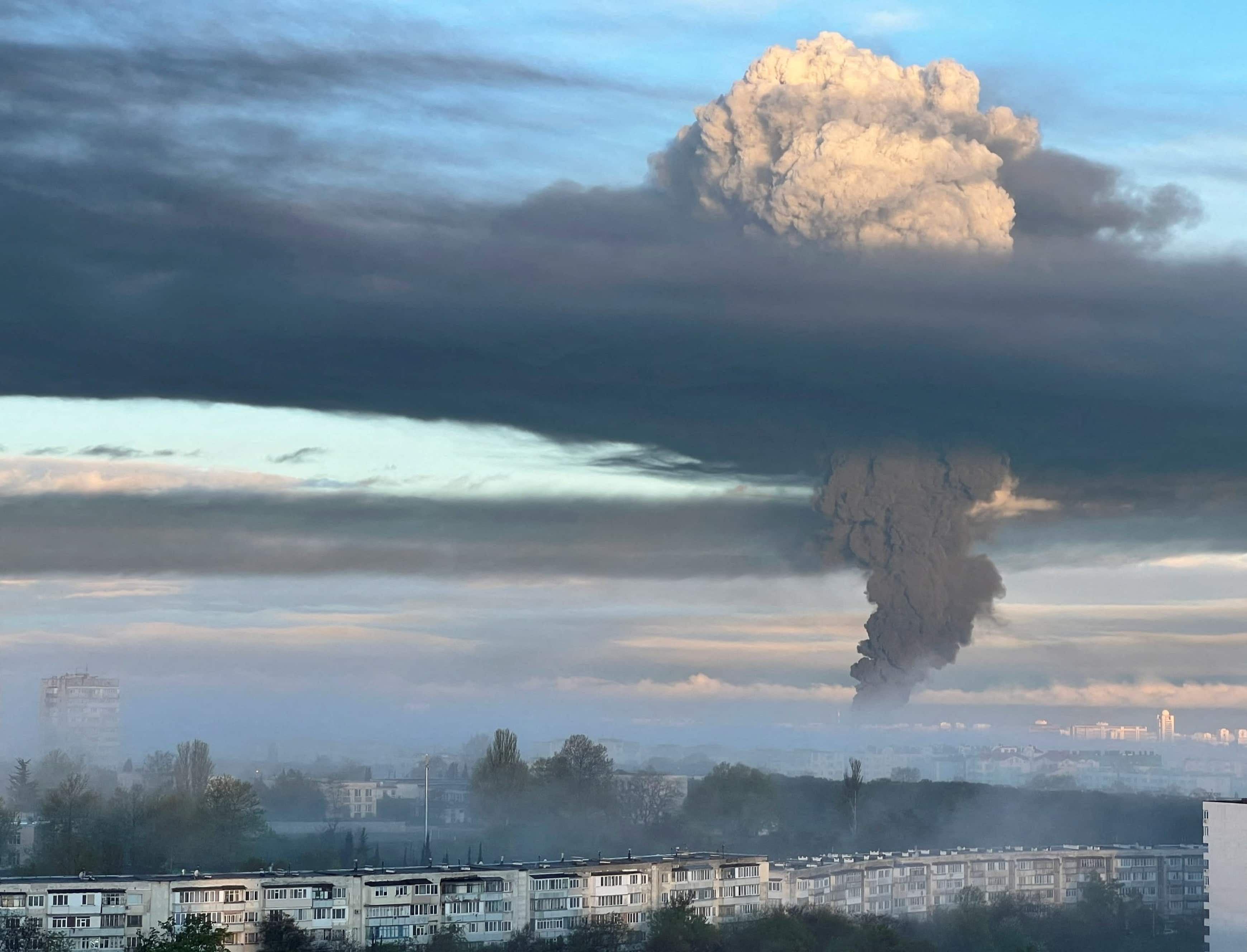 Huge fire breaks out at fuel depot in Russian-occupied Crimea after drone strike: Official