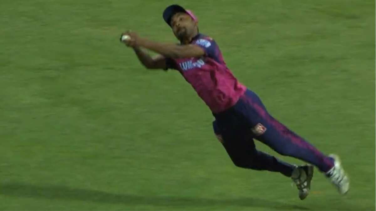 IPL 2023: RR's Sandeep Sharma takes 'catch of IPL history' to dismiss MI's Suryakumar Yadav - WATCH IPL 2023: RR's Sandeep Sharma takes 'catch of IPL history' to dismiss MI's Suryakumar Yadav - WATCH