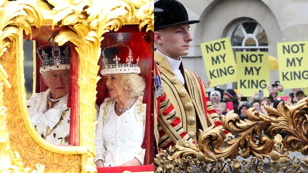 King Charles III's coronation procession met with boos, chants of 'not my King'. Watch!