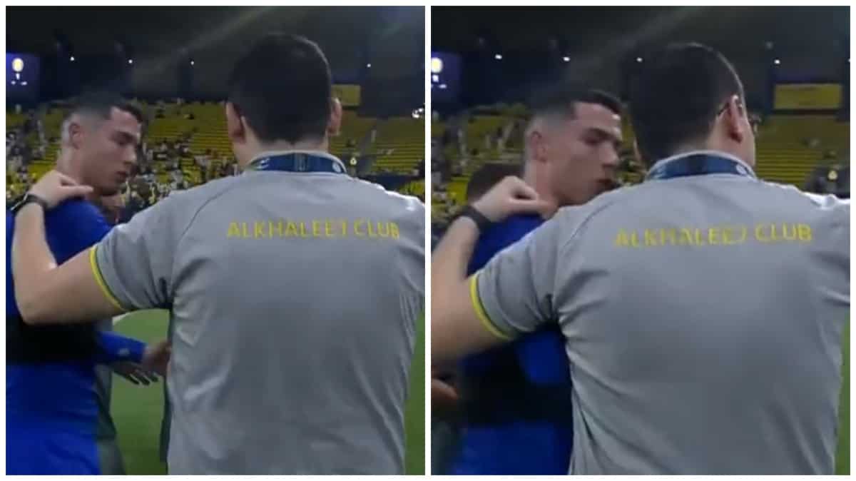 Watch: Al Nassr superstar Ronaldo pushes Al Khaleej staff member after denying selfie Watch: Al Nassr superstar Ronaldo pushes Al Khaleej staff member after denying selfie