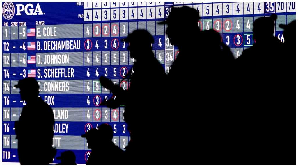 Golf: Eric Cole leads PGA Championship, chased by pack of major winners