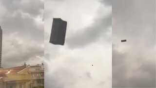 WATCH | Sofa soars high in sky amid violent storm in Turkey's Ankara