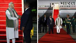 WATCH | As Indian PM Modi lands, Papua New Guinea PM touches his feet