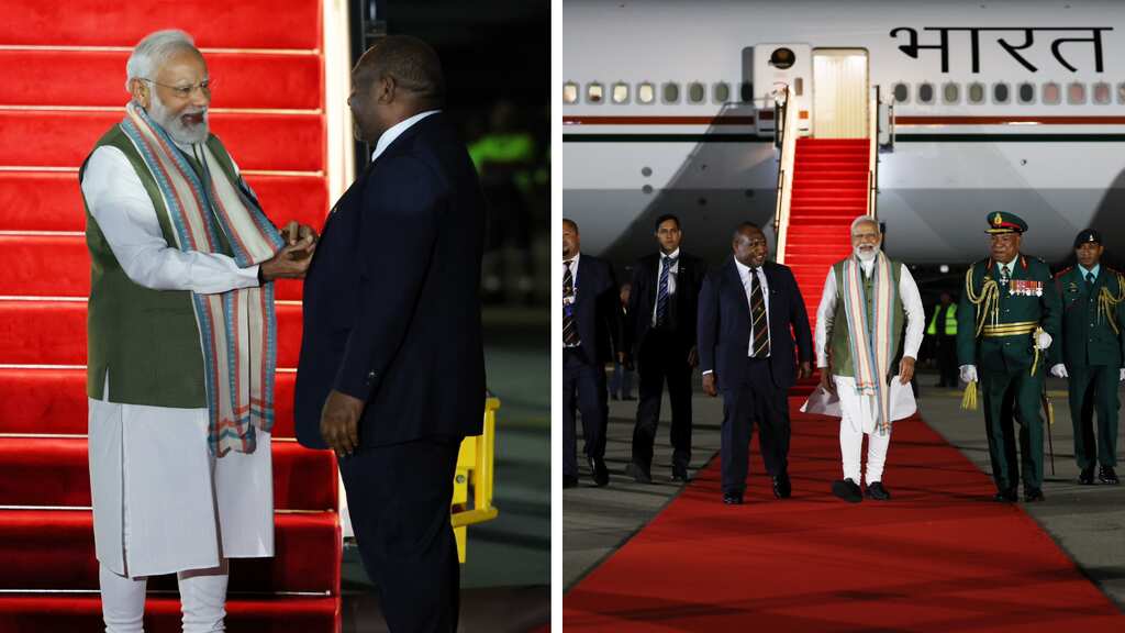 WATCH | As Indian PM Modi lands, Papua New Guinea PM touches his feet