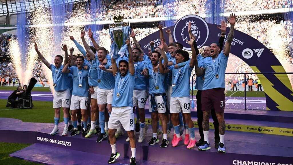 Manchester City celebrate third successive Premier League title triumph with 1-0 win over Chelsea