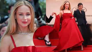 Jennifer Lawrence ditches heels for flip-flops for her Cannes look; defies unofficial dress code. Watch!